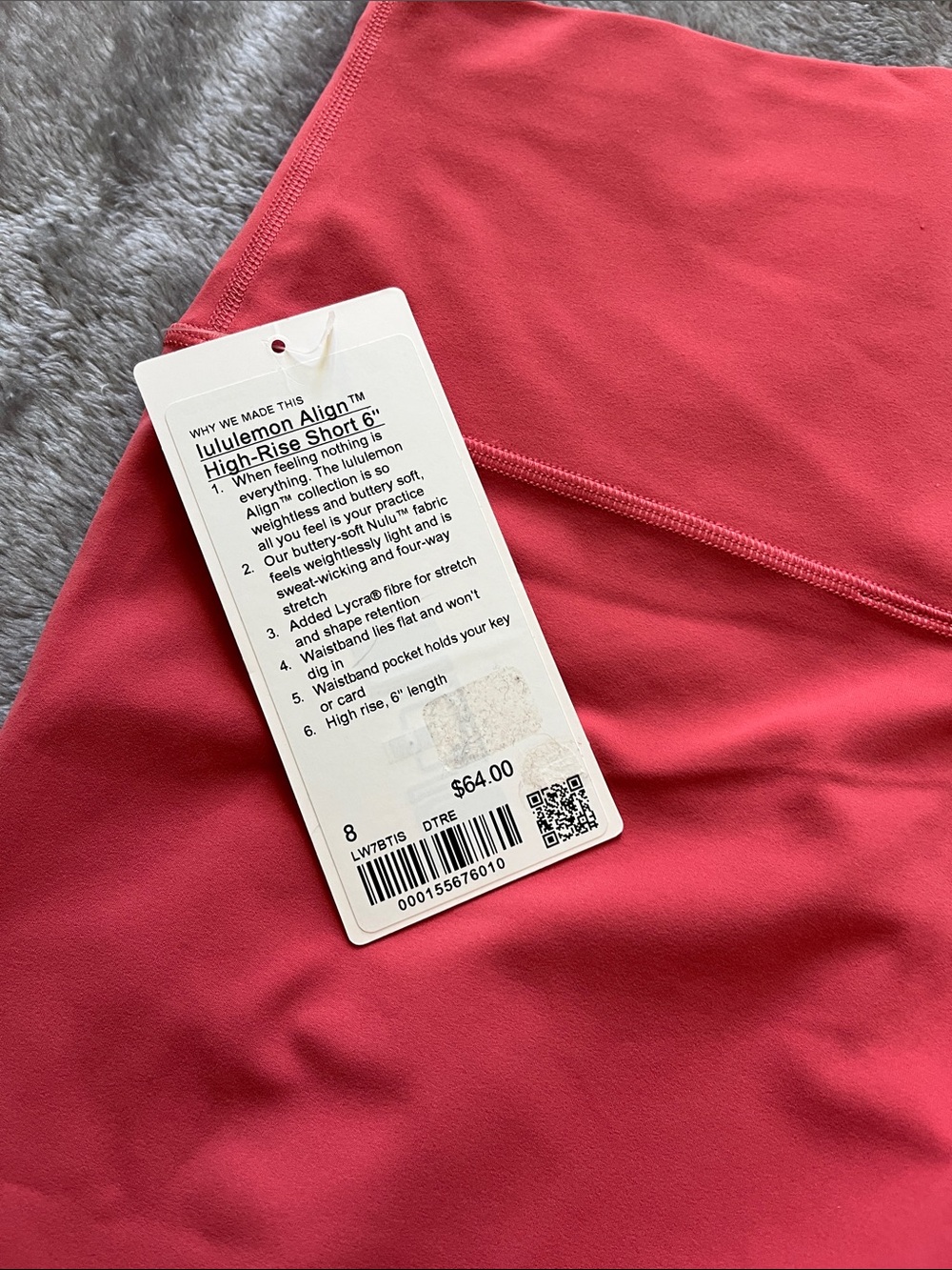🆕 Lululemon Align High-Rise Short 6” in Desert Red, size 8 - Picture 6 of 6